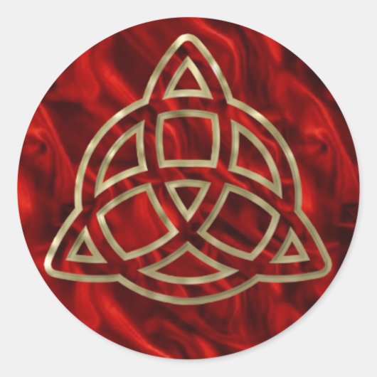 Triquetra Red Silk Runder Aufkleber (Vorderseite)
