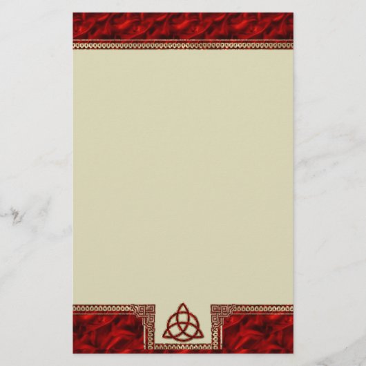 Triquetra Rot-Seide Briefpapier (Vorderseite)