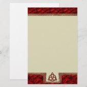 Triquetra Rot-Seide Briefpapier (Vorne/Hinten)