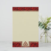Triquetra Rot-Seide Briefpapier (Stehend Vorderseite)