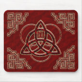 Triquetra Rot-Seide Mousepad (Vorne)