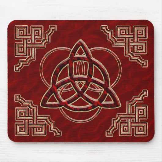 Triquetra Rot-Seide Mousepad (Vorne)