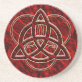 Triquetra Rot-Seide Sandstein Untersetzer (Vorne)