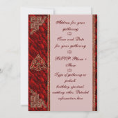 Triquetra Rote Seide Einladung (Rückseite)