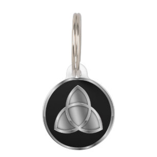 Triquetra Schwarzes/Silber Haustiermarke