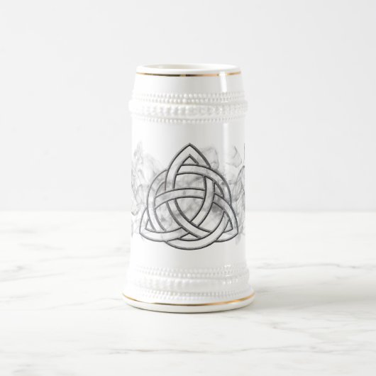 Triquetra silberne Schrägfläche Bierglas (Mittel)