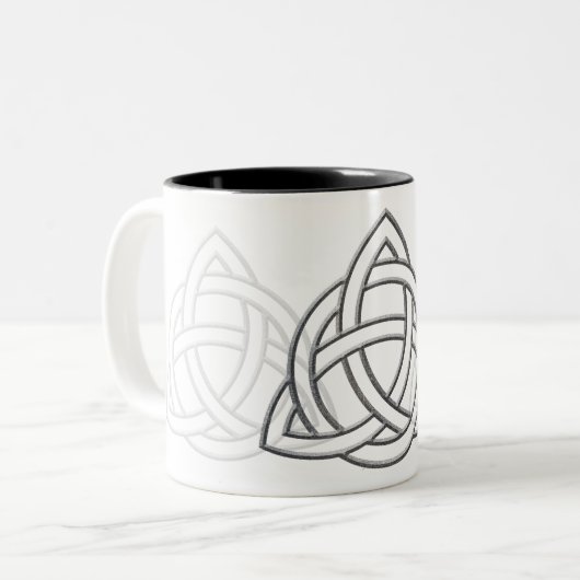 Triquetra silberne Schrägfläche Zweifarbige Tasse (Vorderseite Links)