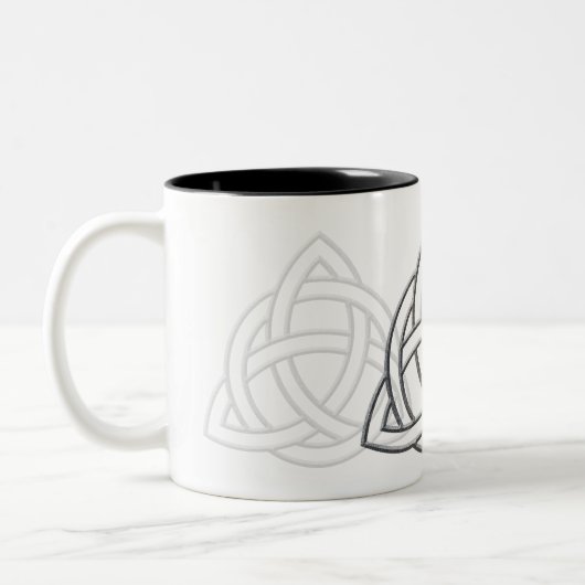 Triquetra silberne Schrägfläche Zweifarbige Tasse (Links)