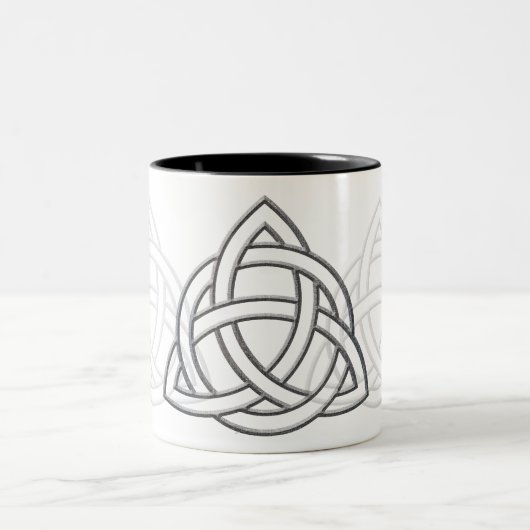 Triquetra silberne Schrägfläche Zweifarbige Tasse (Mittel)