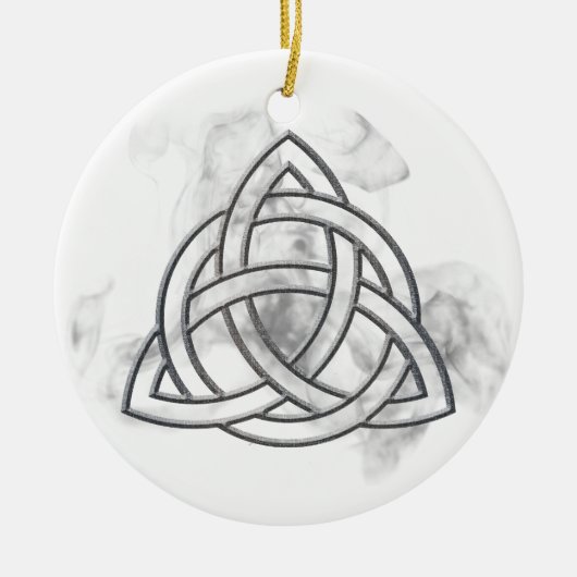 Triquetra Silver Bevel Keramik Ornament (Vorne)