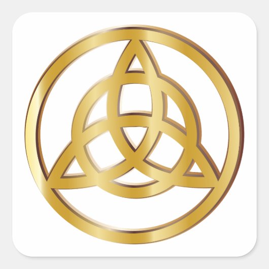 Triquetra-Symbol Quadratischer Aufkleber (Vorderseite)