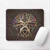 Triquetra Tree of life Farbenfrohe Blätter Mousepad (Mit Mouse)
