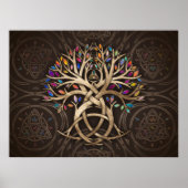 Triquetra Tree of life Farbenfrohe Blätter Poster (Vorne)
