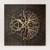 Triquetra Tree of life Farbenfrohe Blätter Puzzle (Horizontal)