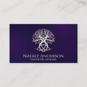 Triquetra Tree of life Farbenfrohe Blätter Visitenkarte (Vorderseite)