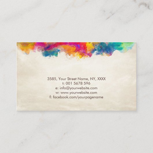 Triquetra Tree of life Farbenfrohe Blätter Visitenkarte (Rückseite)