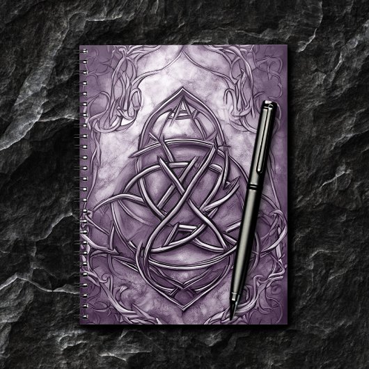 Triquetra Trinity Knot Lavender Lila Imitate Metal Notizblock