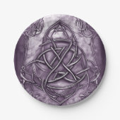 Triquetra Trinity Knot Lavender Lila Imitate Metal Pappteller (Vorderseite)
