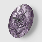 Triquetra Trinity Knot Lavender Lila Imitate Metal Runde Wanduhr (Winkel)