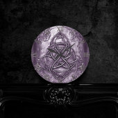 Triquetra Trinity Knot Lavender Lila Imitate Metal Runde Wanduhr