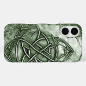 Triquetra Trinity Knot Sage Green Imitats Metallic Case-Mate iPhone Hülle (Rückseite (Horizontal))
