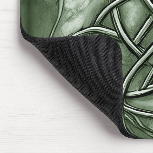Triquetra Trinity Knot Sage Green Imitats Metallic Mousepad (Ecke)