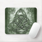 Triquetra Trinity Knot Sage Green Imitats Metallic Mousepad (Mit Mouse)
