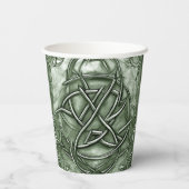 Triquetra Trinity Knot Sage Green Imitats Metallic Pappbecher (Rückseite)