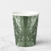 Triquetra Trinity Knot Sage Green Imitats Metallic Pappbecher (Rechts)