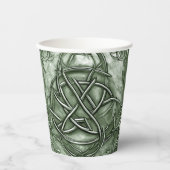 Triquetra Trinity Knot Sage Green Imitats Metallic Pappbecher (Vorderseite)