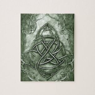 Triquetra Trinity Knot Sage Green Imitats Metallic Puzzle