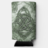 Triquetra Trinity Knot Sage Green Imitats Metallic Selters Dosenkühler (Rückseite)
