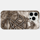 Triquetra Trinity Knot Sepia Imitats Metallic Tin Case-Mate iPhone Hülle (Rückseite (Horizontal))