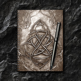 Triquetra Trinity Knot Sepia Imitats Metallic Tin Notizblock