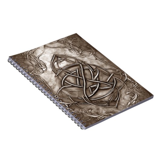 Triquetra Trinity Knot Sepia Imitats Metallic Tin Notizblock (Rechte Seite)
