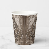 Triquetra Trinity Knot Sepia Imitats Metallic Tin Pappbecher (Rechts)