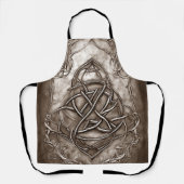 Triquetra Trinity Knot Sepia Imitats Metallic Tin Schürze (Vorderseite)