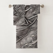 Triquetra Trinity Knot Silvery Pewter Imitate Meta Badhandtuch Set (Insitu)