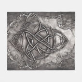 Triquetra Trinity Knot Silvery Pewter Imitate Meta Fleecedecke (Vorderseite (Horizontal))