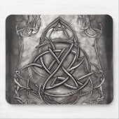 Triquetra Trinity Knot Silvery Pewter Imitate Meta Mousepad (Vorne)