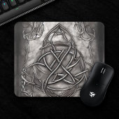 Triquetra Trinity Knot Silvery Pewter Imitate Meta Mousepad