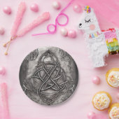 Triquetra Trinity Knot Silvery Pewter Imitate Meta Pappteller (Party)