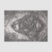 Triquetra Trinity Knot Silvery Pewter Imitate Meta Seidenpapier (Vorderseite)