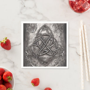 Triquetra Trinity Knot Silvery Pewter Imitate Meta Serviette