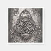 Triquetra Trinity Knot Silvery Pewter Imitate Meta Serviette (Vorderseite)