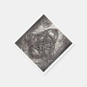 Triquetra Trinity Knot Silvery Pewter Imitate Meta Serviette (Ecke)