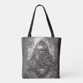 Triquetra Trinity Knot Silvery Pewter Imitate Meta Tasche (Rückseite)