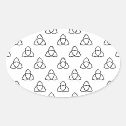 Triquetra Vesica Symbol Ovaler Aufkleber (Vorderseite)