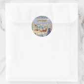 Trish Biddle Santa's Villiage Runder Aufkleber (Tasche)