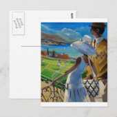 Trish Biddle - Tennis an der Riviera Postkarte (Vorne/Hinten)
